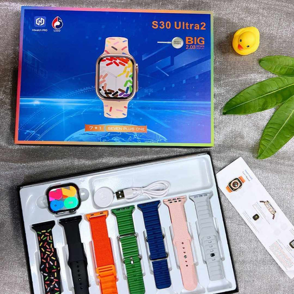 S30 Ultra2 Smart Watch 2.01″ HD Big Screen With 7 Straps